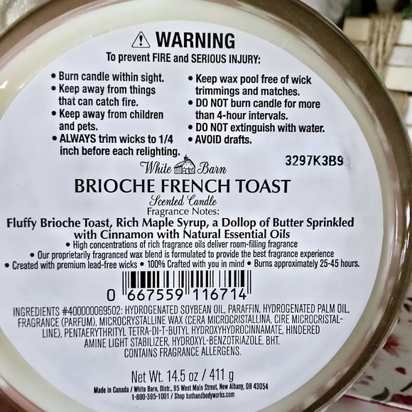 Bath Body Works Brioche French Toast Candle - Picture 2 of 2